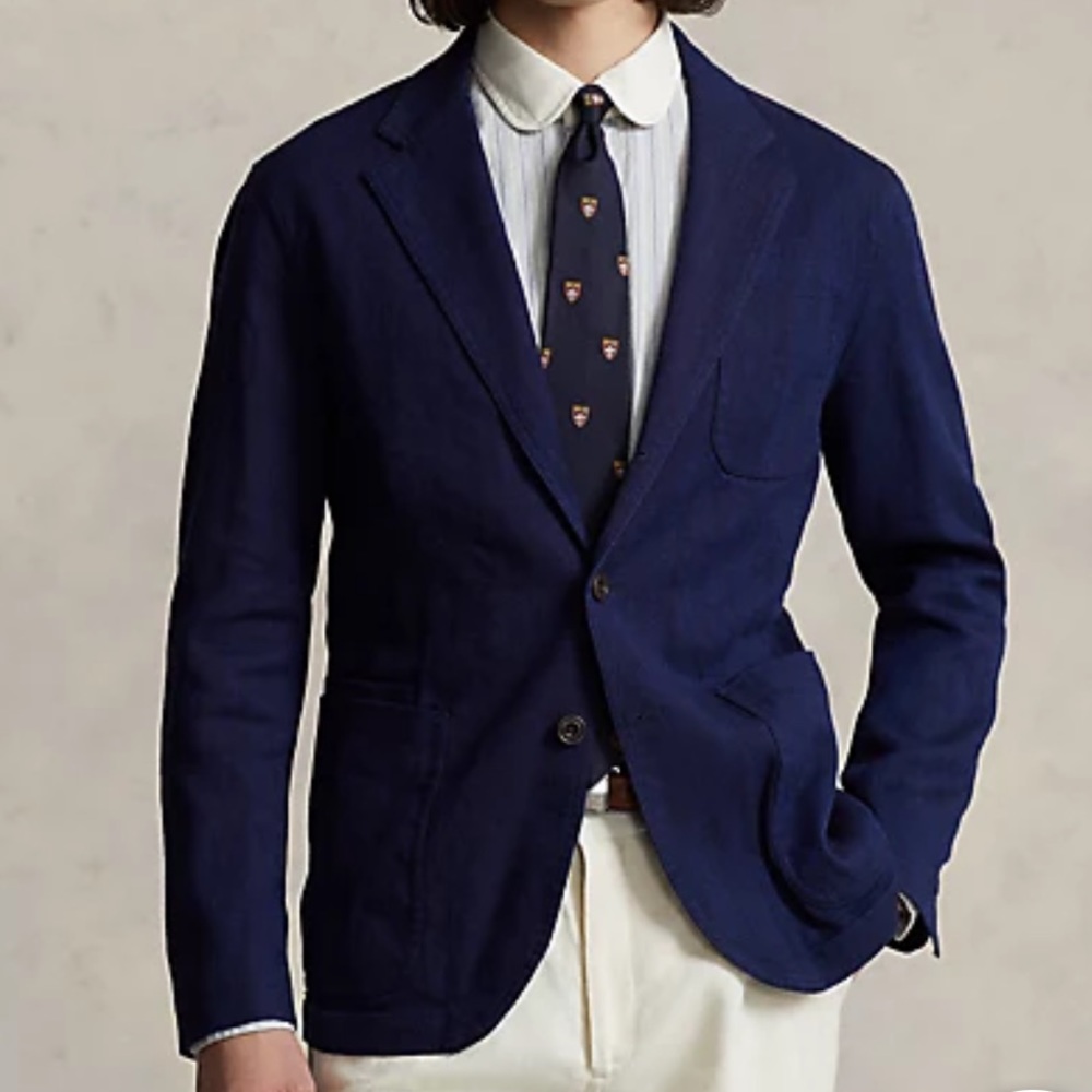 Linen-Blend Herringbone Sport Coat
